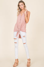 Load image into Gallery viewer, Tie-Front V-Neck Button Down Tank