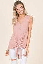 Load image into Gallery viewer, Tie-Front V-Neck Button Down Tank