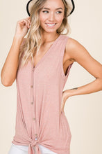 Load image into Gallery viewer, Tie-Front V-Neck Button Down Tank