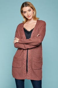 Cable Knit Waffle Cardigan