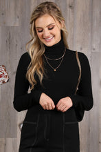 Load image into Gallery viewer, Black Long Sleeved Turtleneck