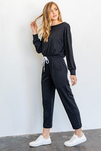 Load image into Gallery viewer, Long-Sleeved Wide Neck Jumpsuit with Pockets