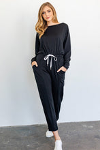 Load image into Gallery viewer, Long-Sleeved Wide Neck Jumpsuit with Pockets