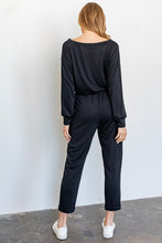 Load image into Gallery viewer, Long-Sleeved Wide Neck Jumpsuit with Pockets