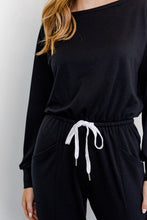 Load image into Gallery viewer, Long-Sleeved Wide Neck Jumpsuit with Pockets