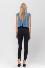 Load image into Gallery viewer, Black Distressed Crop Skinny Jeans