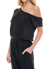 Load image into Gallery viewer, Black Off-Shoulder Jumpsuit