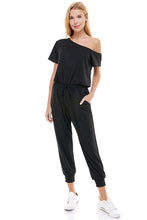 Load image into Gallery viewer, Black Off-Shoulder Jumpsuit