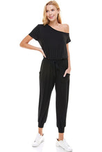Load image into Gallery viewer, Black Off-Shoulder Jumpsuit