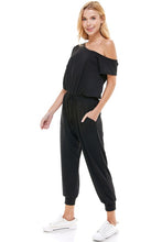 Load image into Gallery viewer, Black Off-Shoulder Jumpsuit