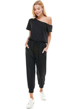 Load image into Gallery viewer, Black Off-Shoulder Jumpsuit