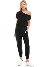Load image into Gallery viewer, Black Off-Shoulder Jumpsuit