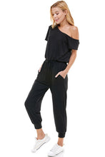 Load image into Gallery viewer, Black Off-Shoulder Jumpsuit