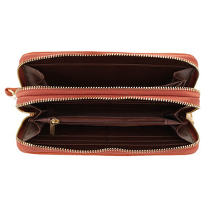 Double Zip Around Wallet Wristlet