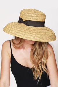 Straw Sun Hat With Contrast Ribbon