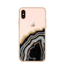 Load image into Gallery viewer, The Casery - Black &amp; Gold Agate iPhone Case