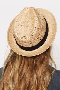 Classic Fedora With Black Ribbon Accent
