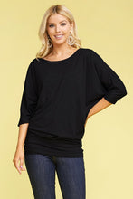 Load image into Gallery viewer, Black Dolman 3/4 Sleeve Tunic Dress