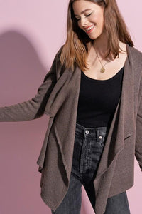Open Front Waterfall Cardigan