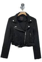 Load image into Gallery viewer, Black Faux Suede Moto Jacket