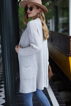 Load image into Gallery viewer, Light Grey Waffle Knit Long Open Cardigan