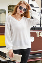Load image into Gallery viewer, V-Neck Long Sleeve Waffle Knit Top