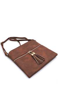 Zip Tassel Crossbody Bag