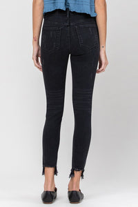 Black Distressed Crop Skinny Jeans