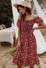 Load image into Gallery viewer, Red Off Shoulder Dress