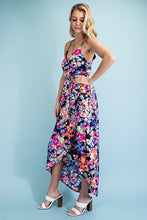 Load image into Gallery viewer, Navy Floral Print Maxi Dress