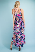 Load image into Gallery viewer, Navy Floral Print Maxi Dress