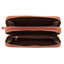 Load image into Gallery viewer, Double Zip Around Wallet Wristlet