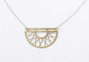 A Tea Leaf Jewelry - Art Deco Semicircle Necklace | Brass