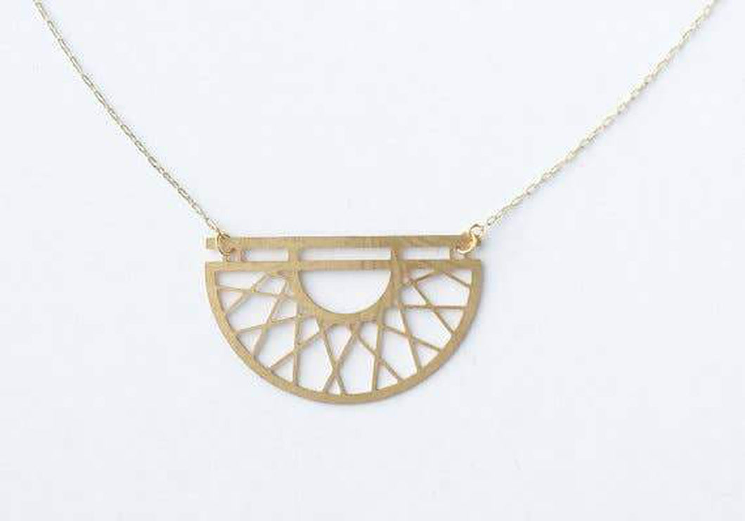 A Tea Leaf Jewelry - Art Deco Semicircle Necklace | Brass