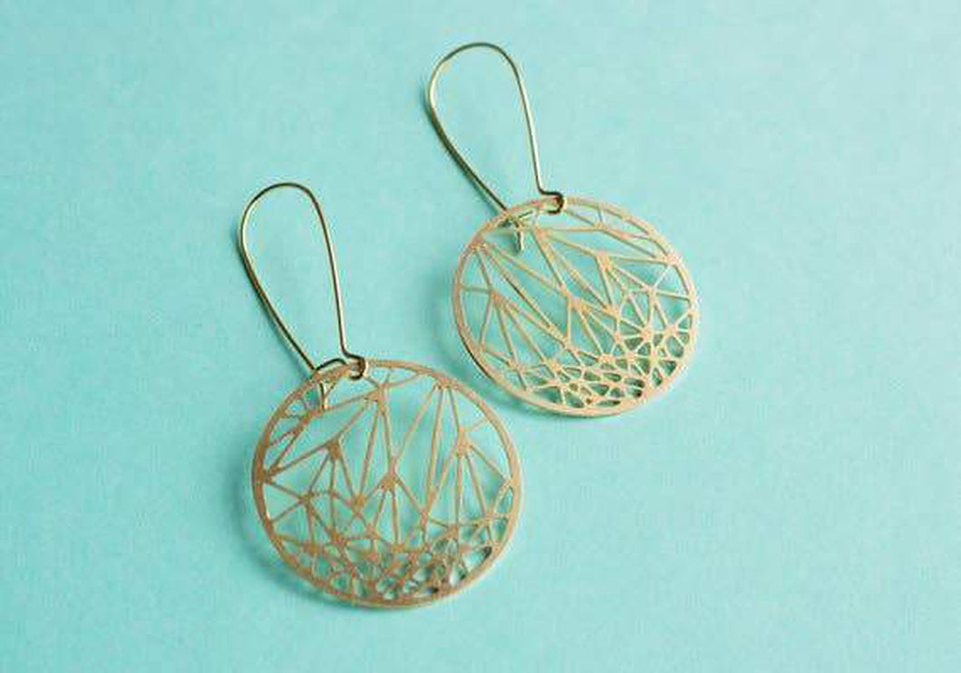 A Tea Leaf Jewelry - Circle Geometric Earrings | Brass