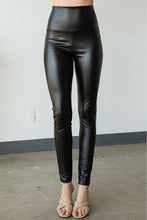Load image into Gallery viewer, Black Leather Look Leggings