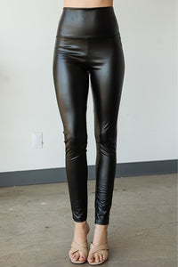 Black Leather Look Leggings