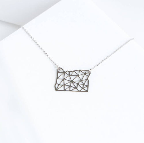 A Tea Leaf Jewelry - Oregon State Geometric Necklace