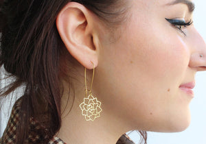 A Tea Leaf Jewelry - Succulent Earrings | Brass