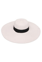 Load image into Gallery viewer, Straw Wide Brim Sun Hat With Black Ribbon