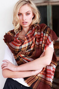 Oversized Plaid Blanket Scarf