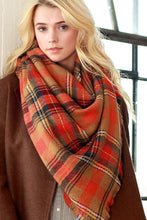 Load image into Gallery viewer, Oversized Plaid Blanket Scarf