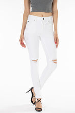 Load image into Gallery viewer, White High Rise Distressed Skinny Jeans