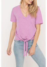 Load image into Gallery viewer, Tie Front V-Neck Tee - More Colors Available
