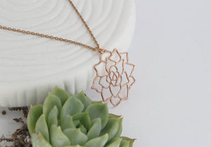 A Tea Leaf Jewelry - Succulent Necklace | Rose Gold