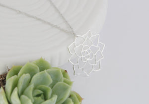 A Tea Leaf Jewelry - Succulent Necklace | Stainless Steel