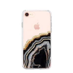 The Casery - Black & Gold Agate iPhone Case