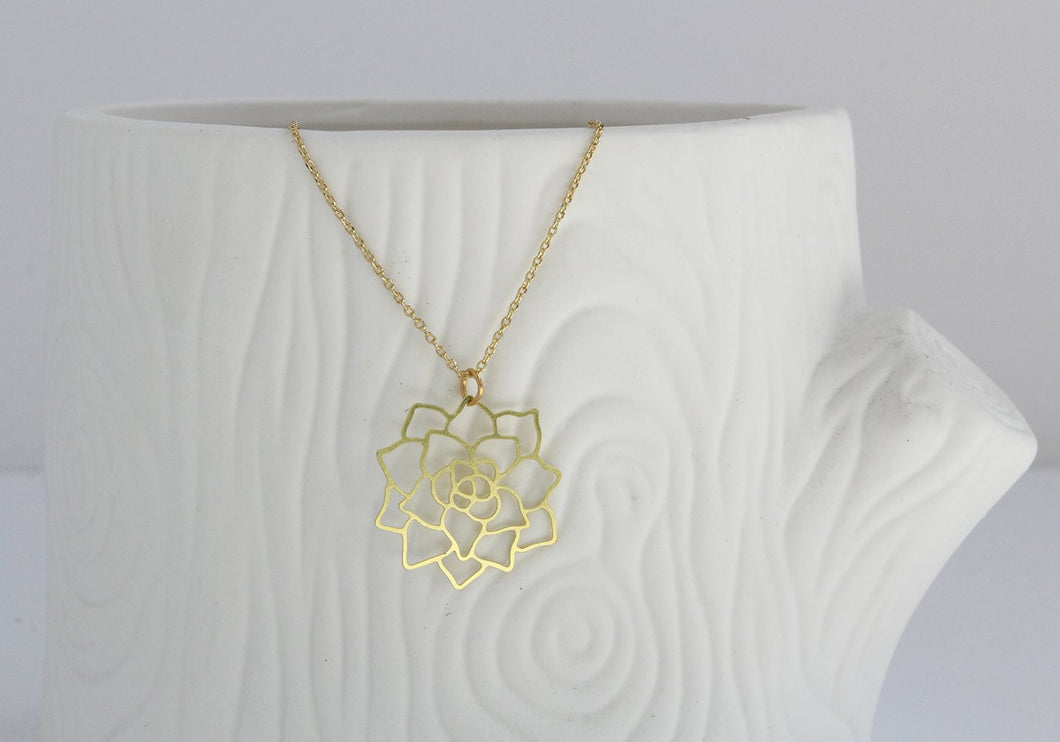 A Tea Leaf Jewelry - Succulent Necklace | Brass
